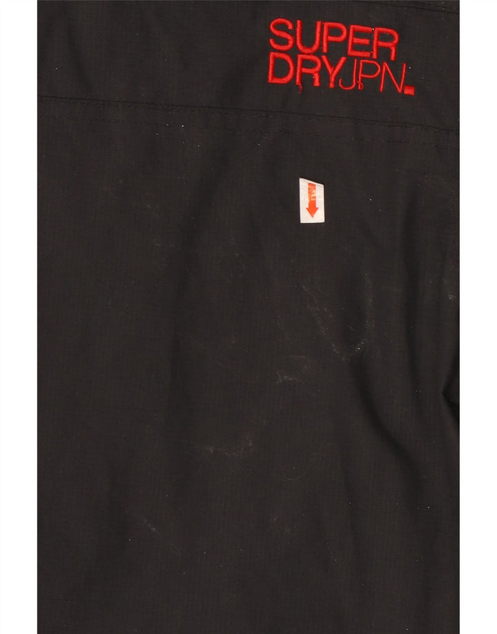 SUPERDRY Damen Windjacke UK 18 XL Schwarzes Nylon