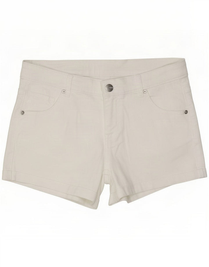 Oasis Damen Denim Shorts UK 14 Medium W30 Weiß