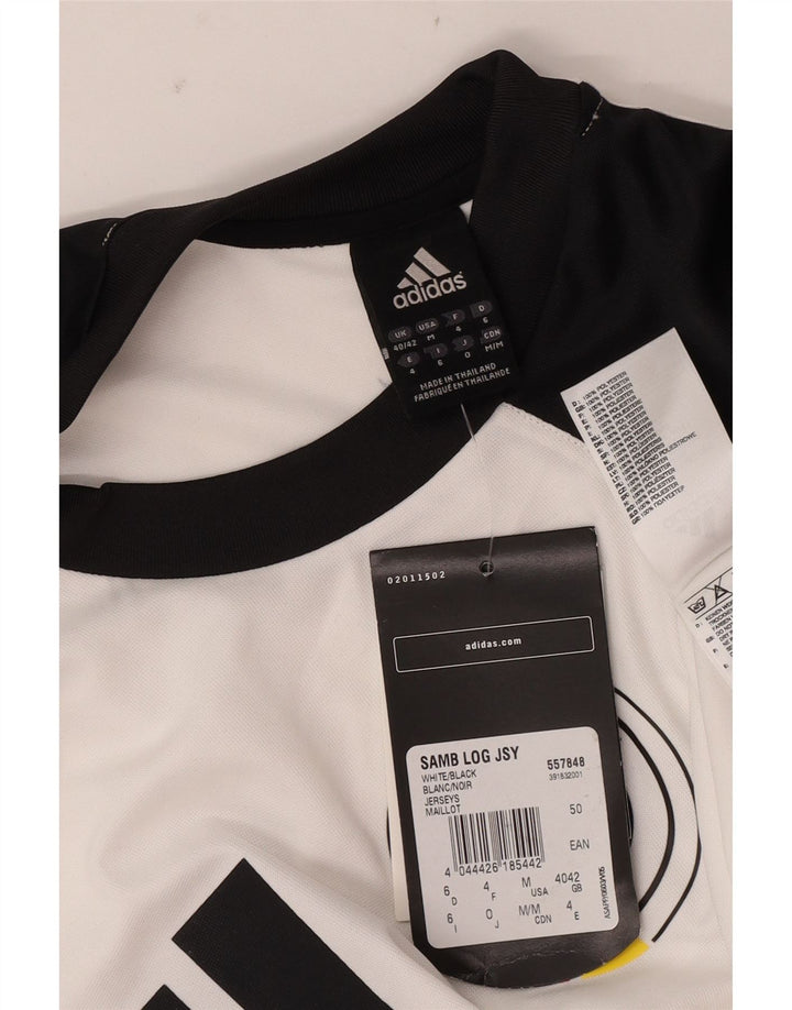 Adidas Herren Grafik T-Shirt Top UK 40/42 Mittelweiß Colourblock Polyester