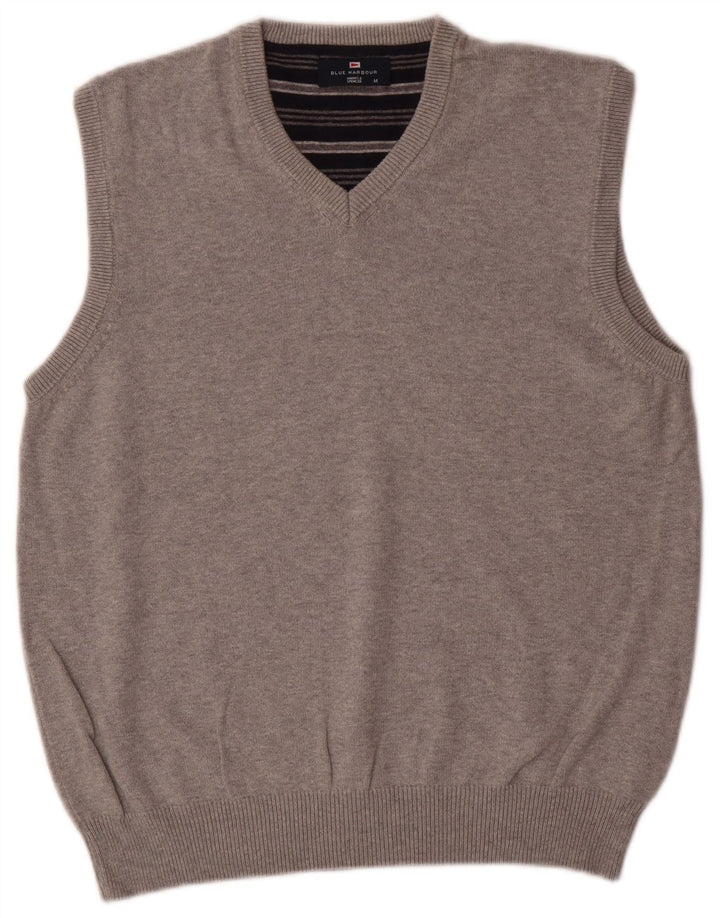 Marks & Spencer Herren Blue Harbor Vest Tank Top Mittelgraue Baumwolle