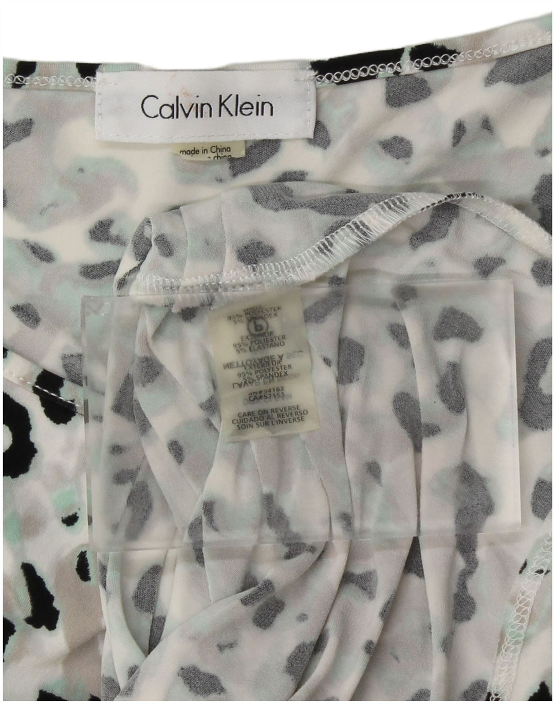 CALVIN KLEIN Damen Weste Top UK 12 Medium Mehrfarbiger Tierdruck
