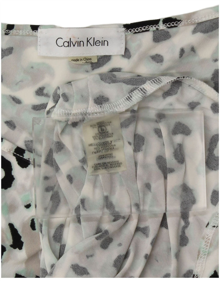 CALVIN KLEIN Damen Weste Top UK 12 Medium Mehrfarbiger Tierdruck