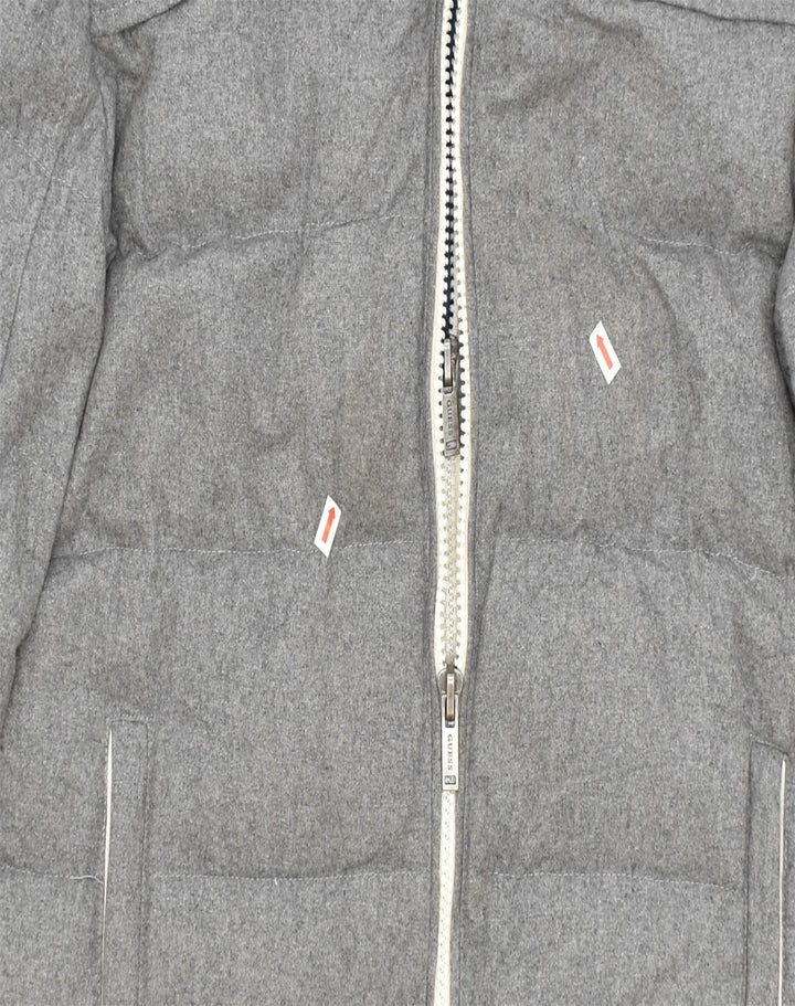 GUESS Mens Padded Jacket UK 44 2XL Grey Polyester Winter | Vintage | Thrift | Second-Hand | Used Clothing | Messina Hembry 
