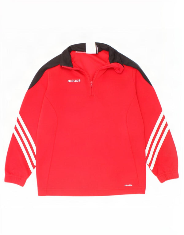 Adidas Jungen-Pullover-Trainingsoberteil mit Reißverschluss, 5–6 Jahre, XS, Rot, Farbblock