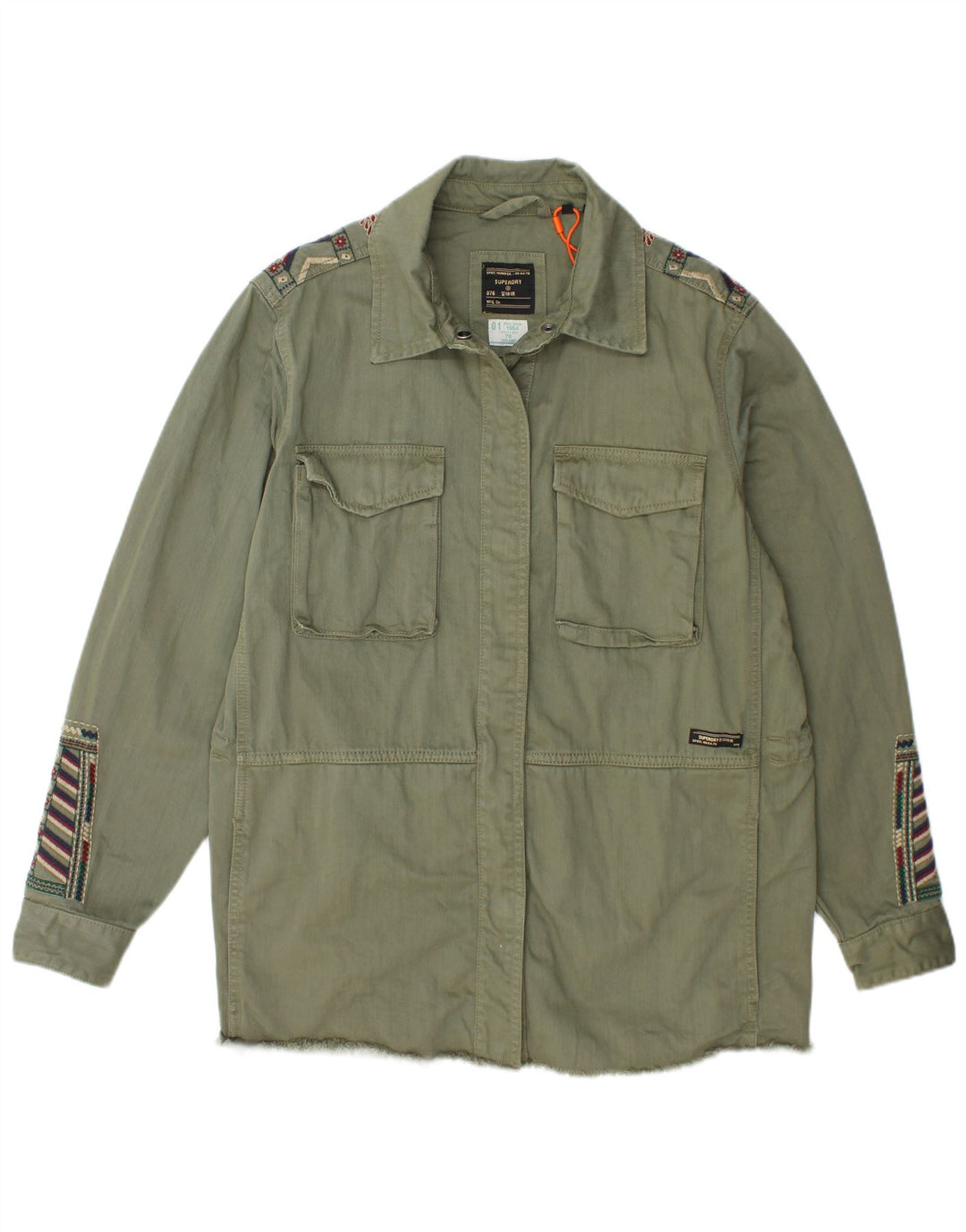 SUPERDRY Damen-Militärjacke mit lockerer Passform, UK 12, Mittelgrün, Fair Isle