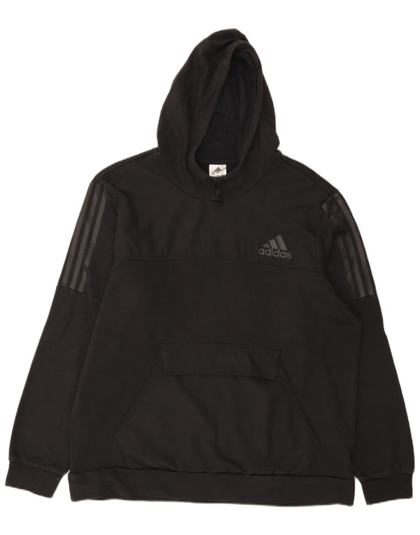 Adidas Herren Kapuzenpullover 2XL Schwarz Baumwolle