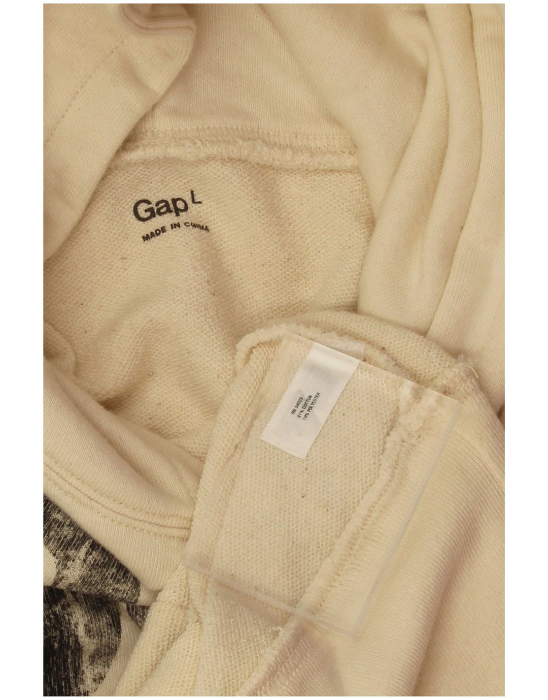 Gap Herren-Kapuzenpullover mit Grafik, groß, beige Baumwolle