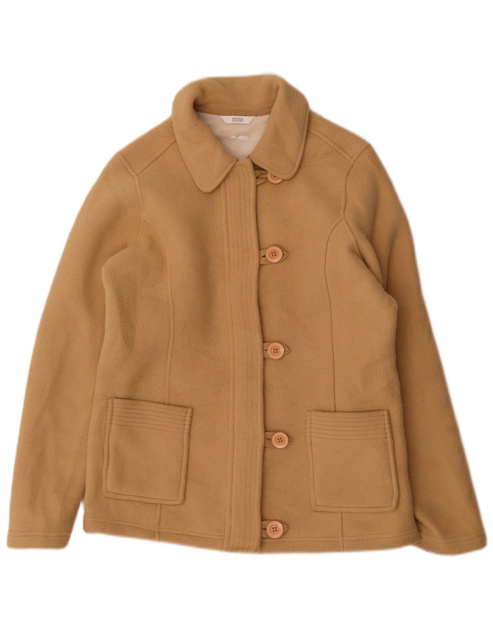Marks & Spencer Damen-Fleecejacke in Übergröße, UK 10, Größe S, Beige, Polyester