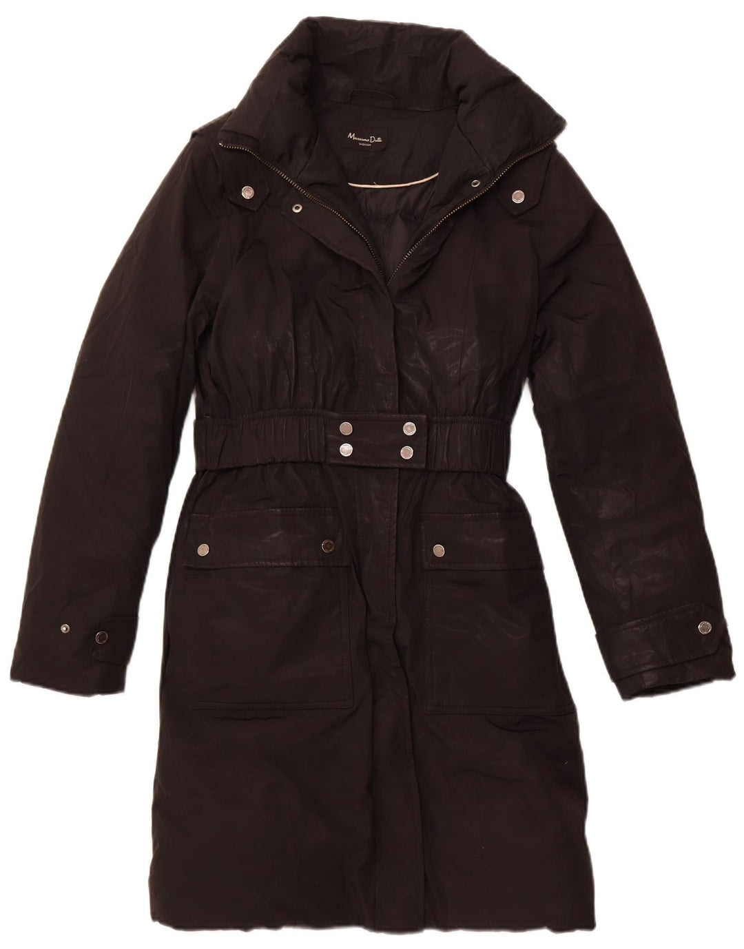 MASSIMO DUTTI Damen Wattierter Mantel UK 18 XL Schwarz Polyester Winter