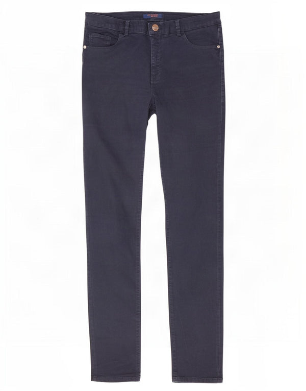 Trussardi Womens Slim Casual Trousers W33 L32 Navy Blue