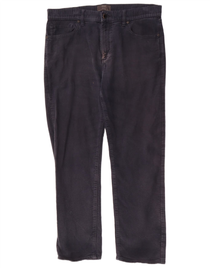 Marks & Spencer Herren-Freizeithose, normal, W36, L29, Marineblau, Baumwolle