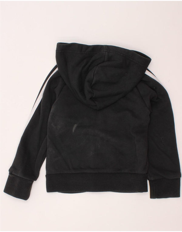 ADIDAS Jungen-Kapuzenpullover mit Reißverschluss, 4–5 Jahre, schwarze Baumwolle