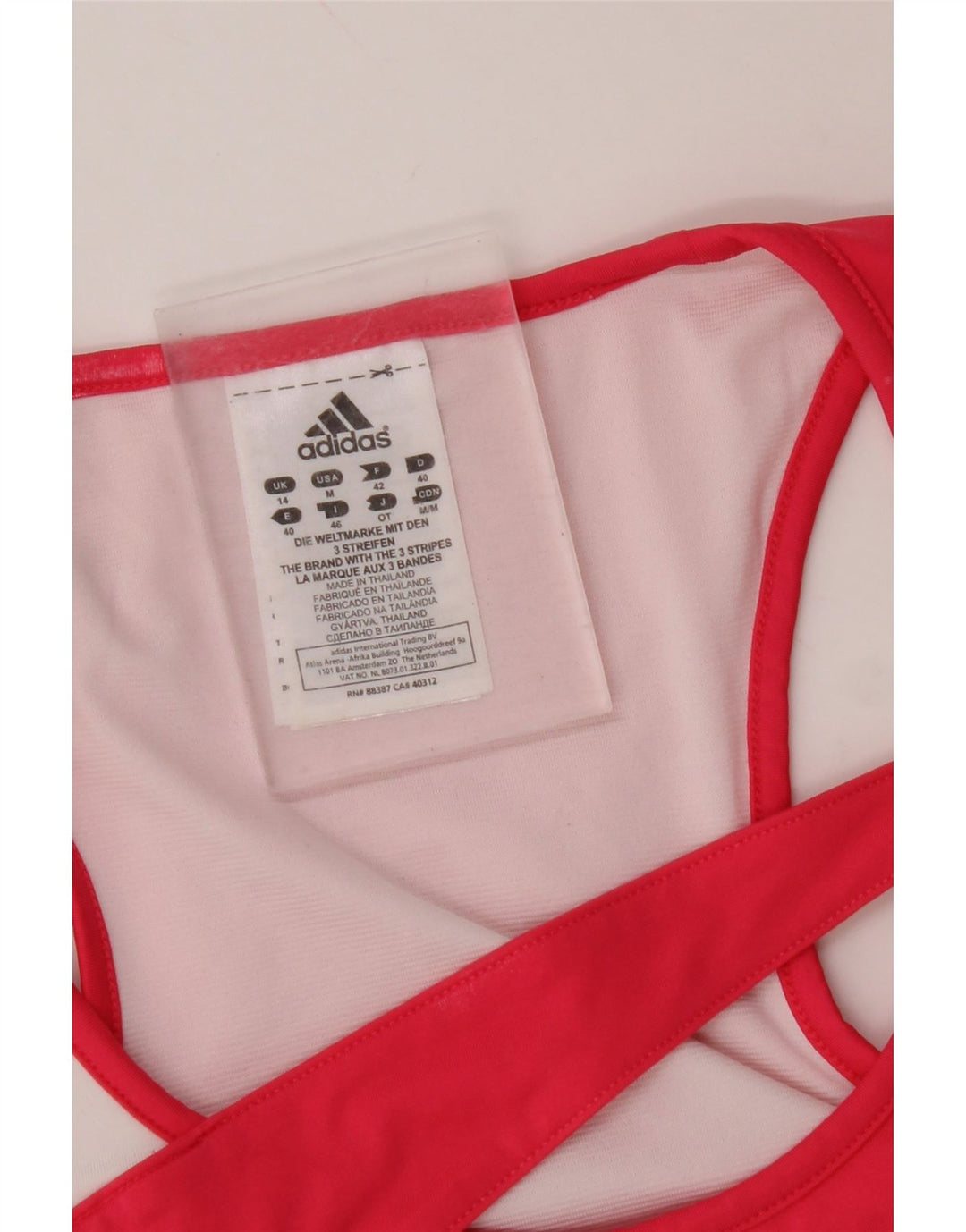 ADIDAS Damen Weste Top UK 14 Mittelrosa Colourblock Nylon