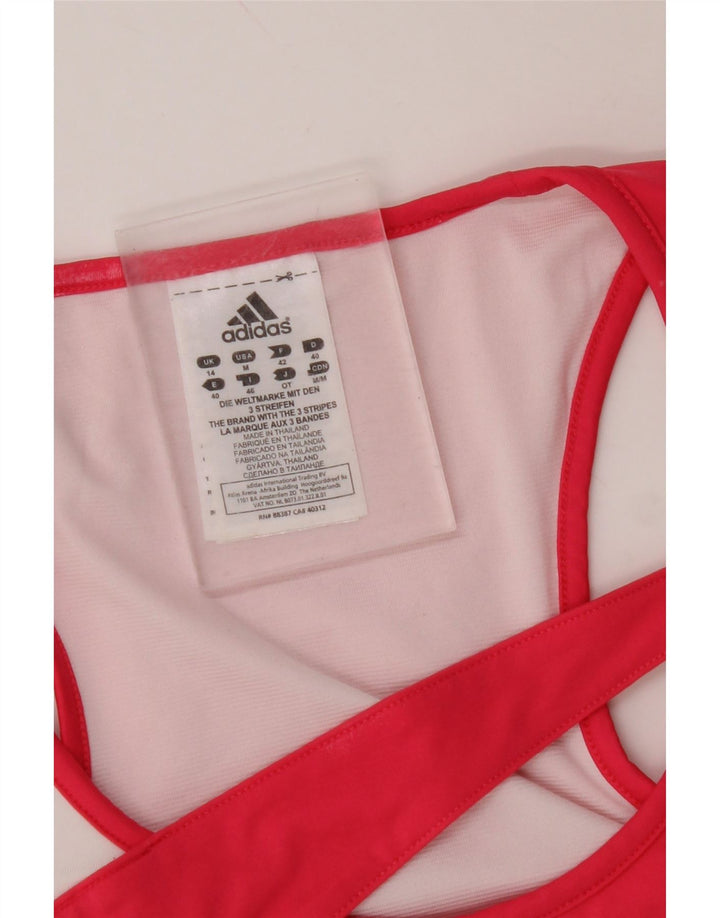 ADIDAS Damen Weste Top UK 14 Mittelrosa Colourblock Nylon