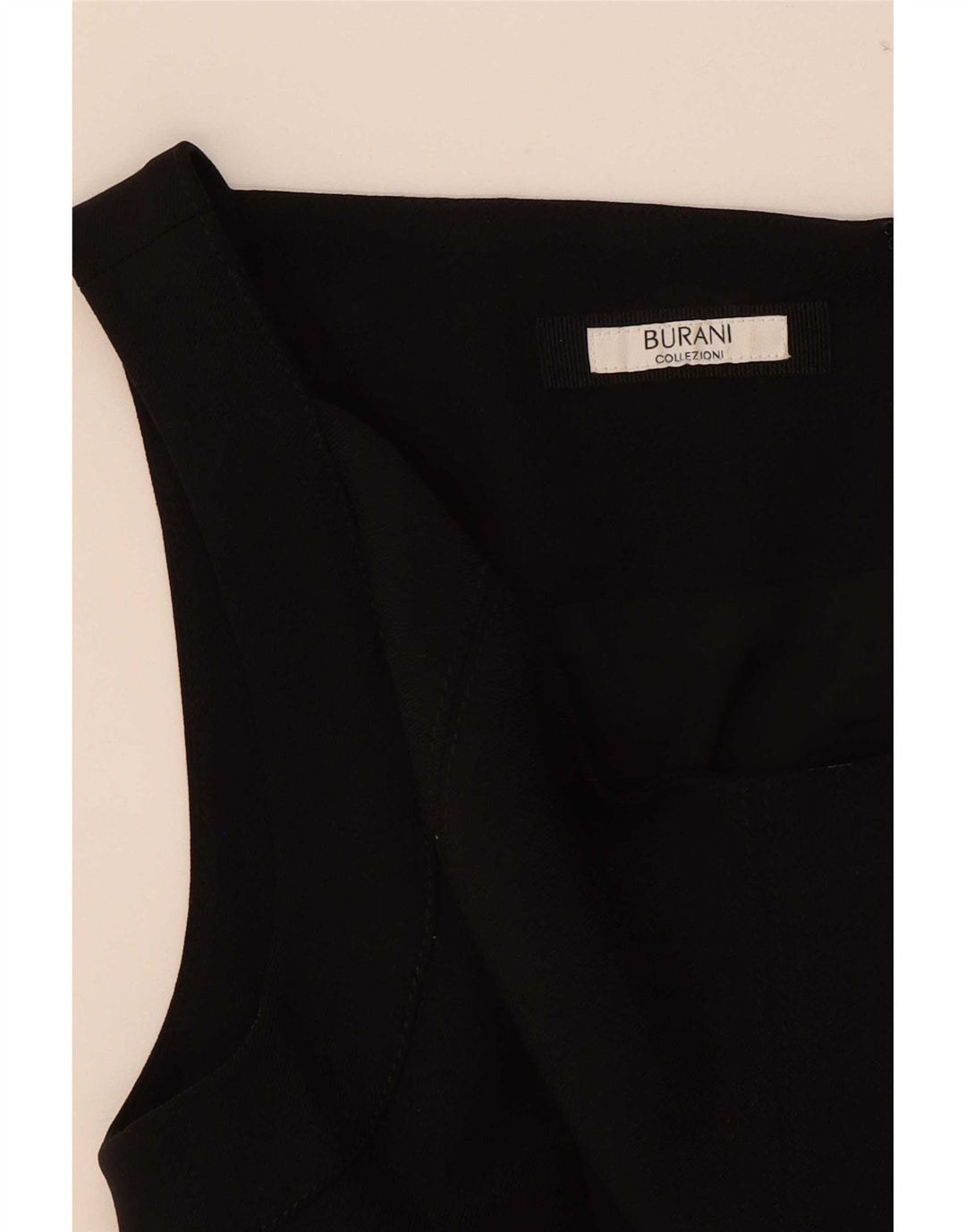 Vintage Damen Ärmelloses A-Linien-Kleid UK 12 Medium Schwarz