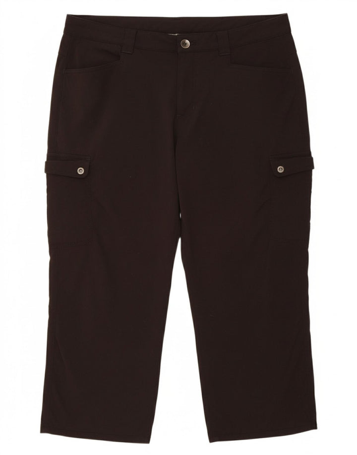 EDDIE BAUER Womens Cargo Capri Trousers US 12 Large W34 L20 Black Nylon