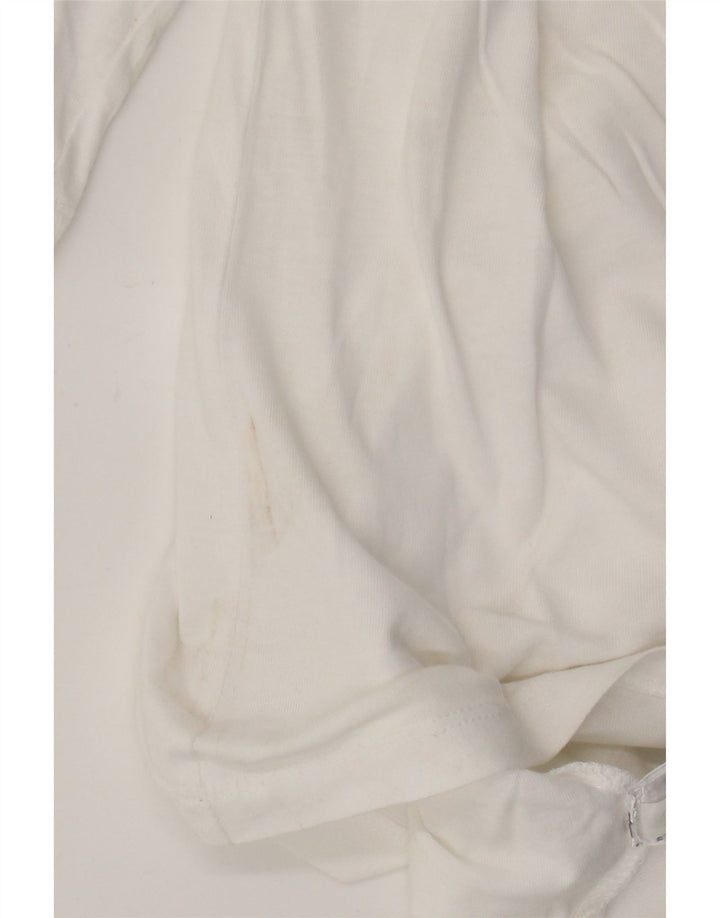 Tommy Hilfiger Damen-Top, 3/4-Ärmel, UK 14, mittelweiße Baumwolle