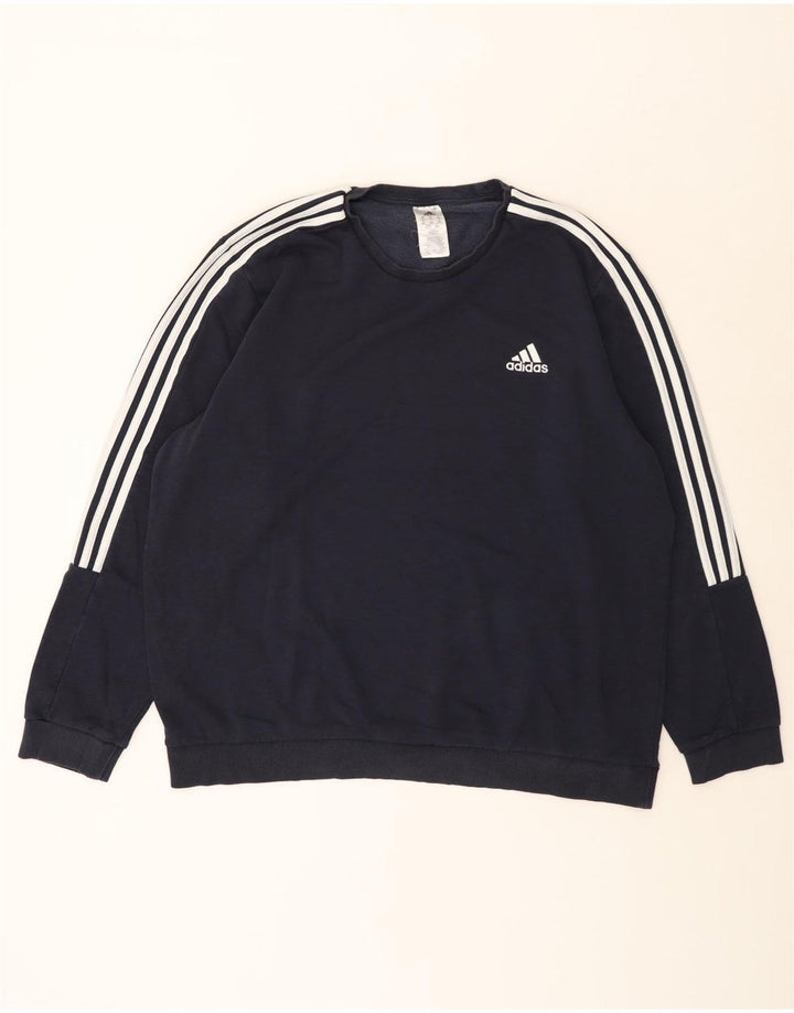 Adidas Herren Sweatshirt Pullover 2XL Marineblau Baumwolle