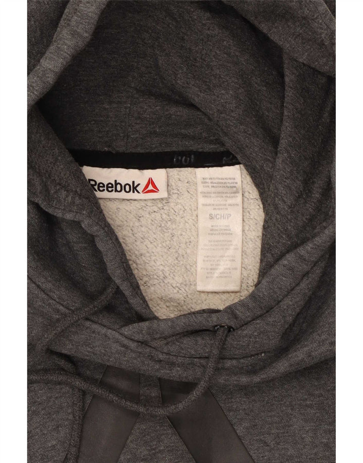 Reebok Herren-Kapuzenpullover mit Grafik, klein, grau gefleckte Baumwolle