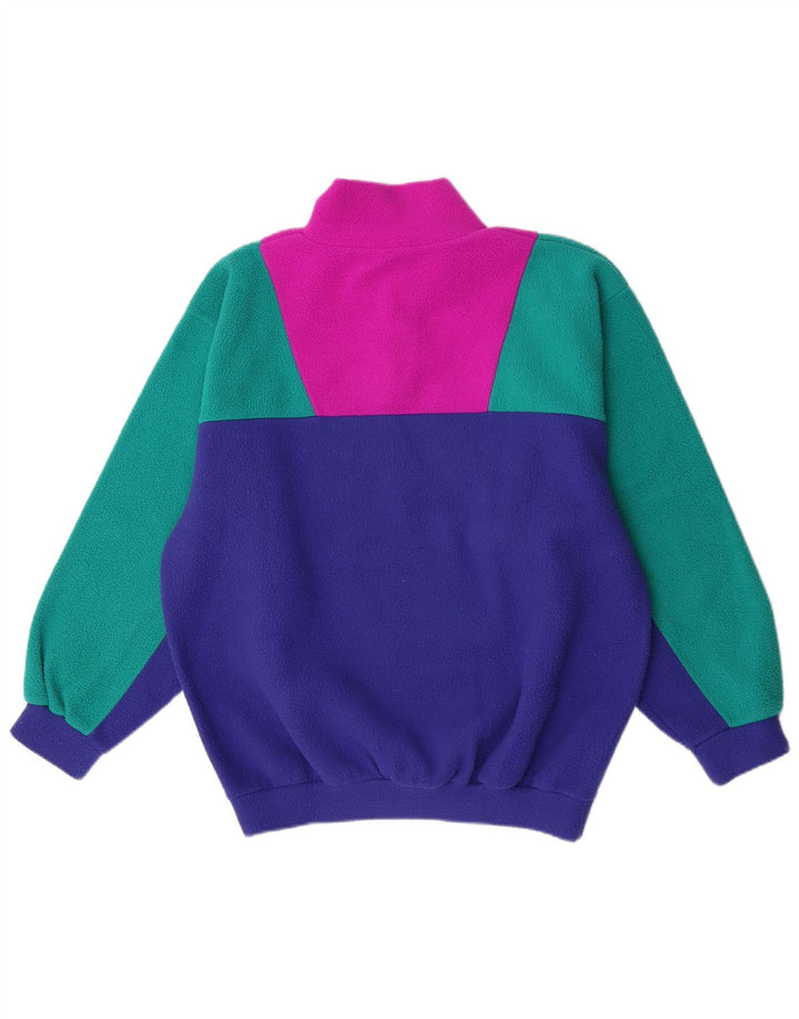 Vintage Herren-Fleecepullover mit Grafik, groß, mehrfarbig, Farbblock