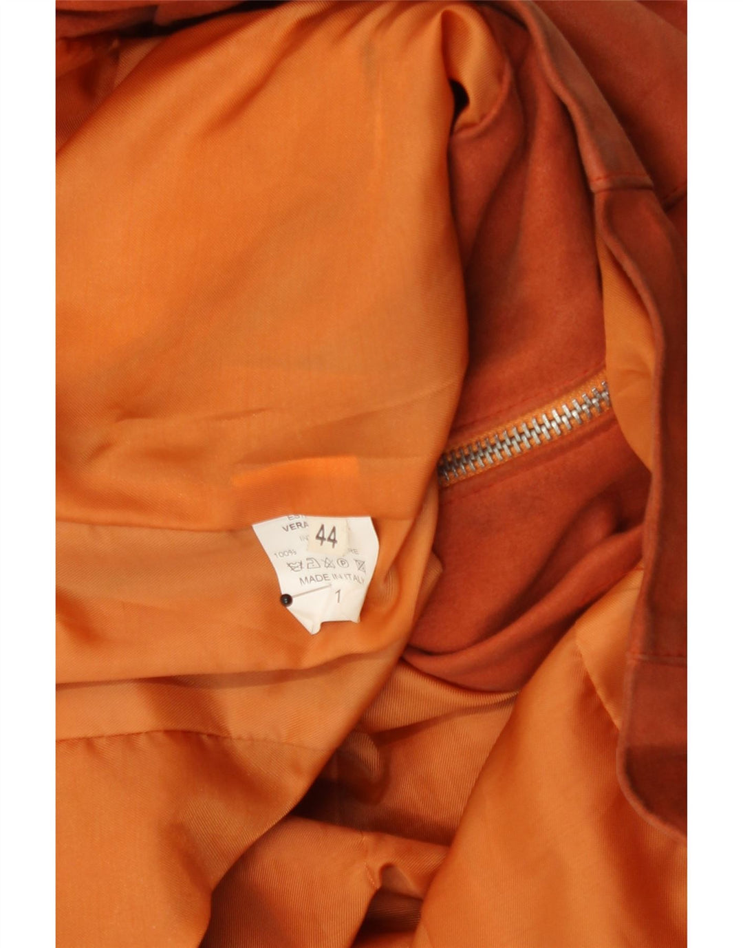 Vintage Damen Crop Lederjacke IT 44 Mitteloranges Leder