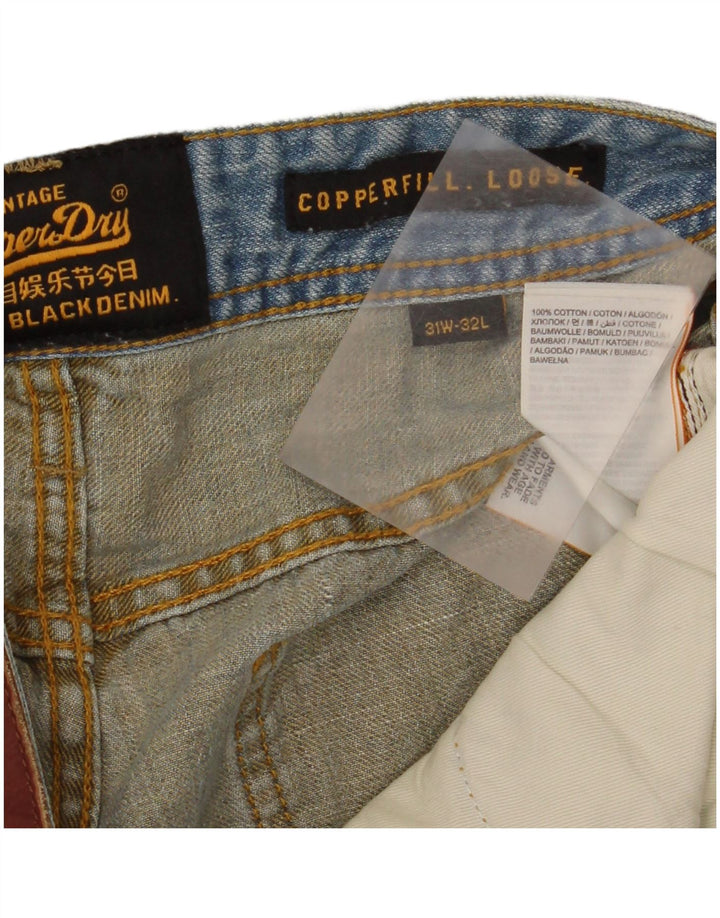 Superdry Herren Copperfill Loose Jeans W31 L32 Blaue Baumwolle