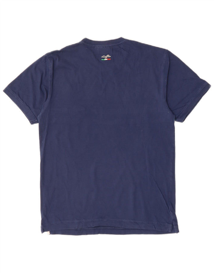 LOTTO Herren-T-Shirt, groß, marineblau, gestreift, Baumwolle