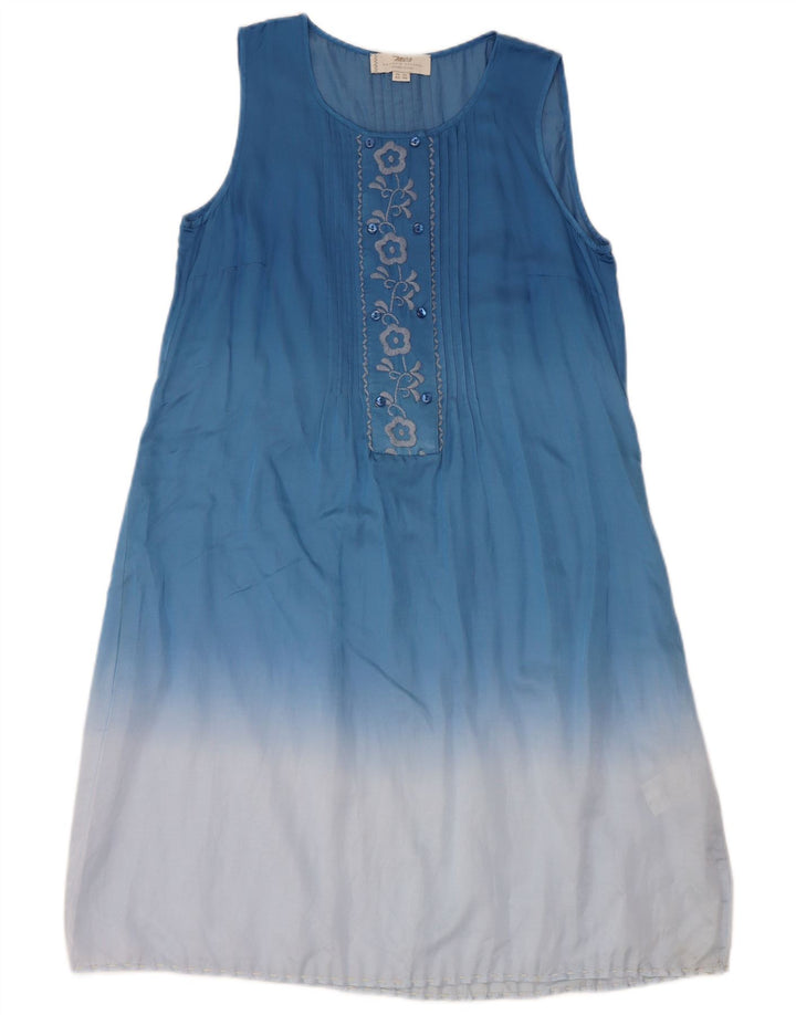 Marlboro Classics Damen Basic Kleid EU 42 Große blaue Batik-Seide