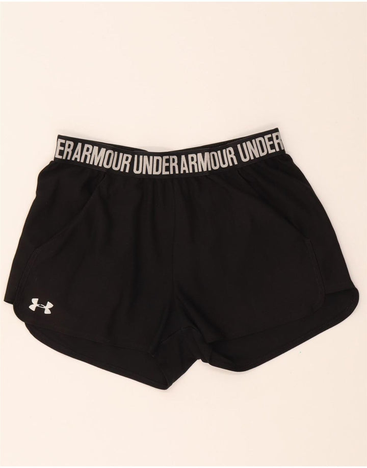UNDER ARMOUR Womens Graphic Sport Shorts UK 12 Medium  Black Vintage Under Armour and Second-Hand Under Armour from Messina Hembry 