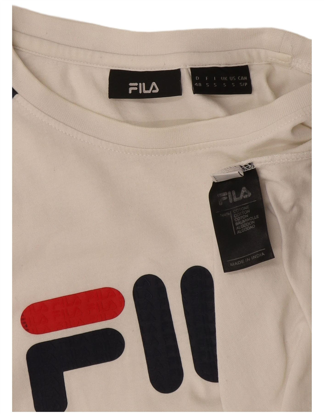 Fila Herren-T-Shirt mit Grafik, Größe S, weiße Baumwolle