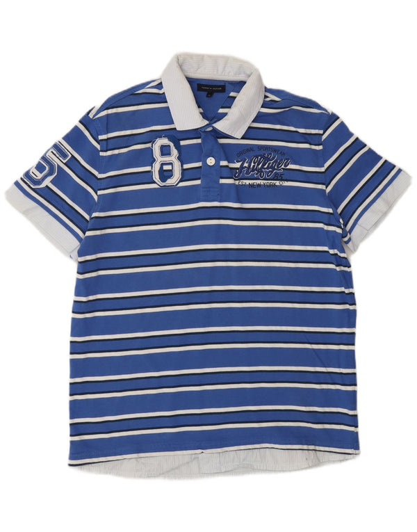 Tommy Hilfiger Rugby-Poloshirt mit Grafik für Jungen, 15–16 Jahre, blau gestreift