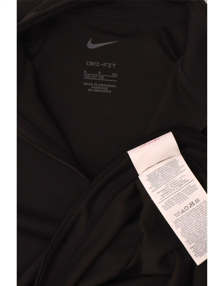 Nike Dri Fit Pullover-Trainingsoberteil für Mädchen mit Reißverschluss, 8–9 Jahre, Größe S, Schwarz