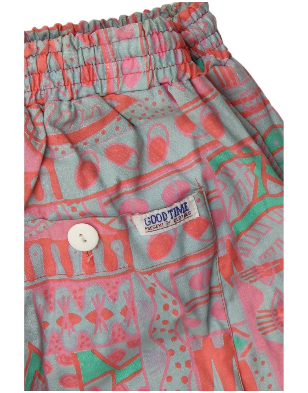 Vintage Herren Chino Shorts Groß W34 Mehrfarbige geometrische Baumwolle