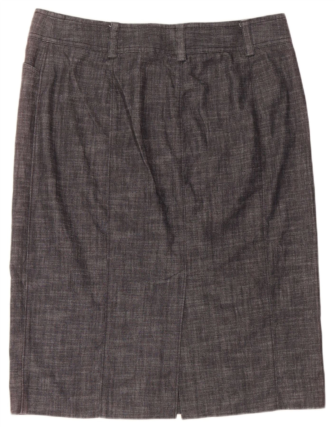 J. CREW Gerader Damenrock US 12 Large W32 Graue Baumwolle