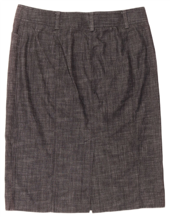 J. CREW Gerader Damenrock US 12 Large W32 Graue Baumwolle