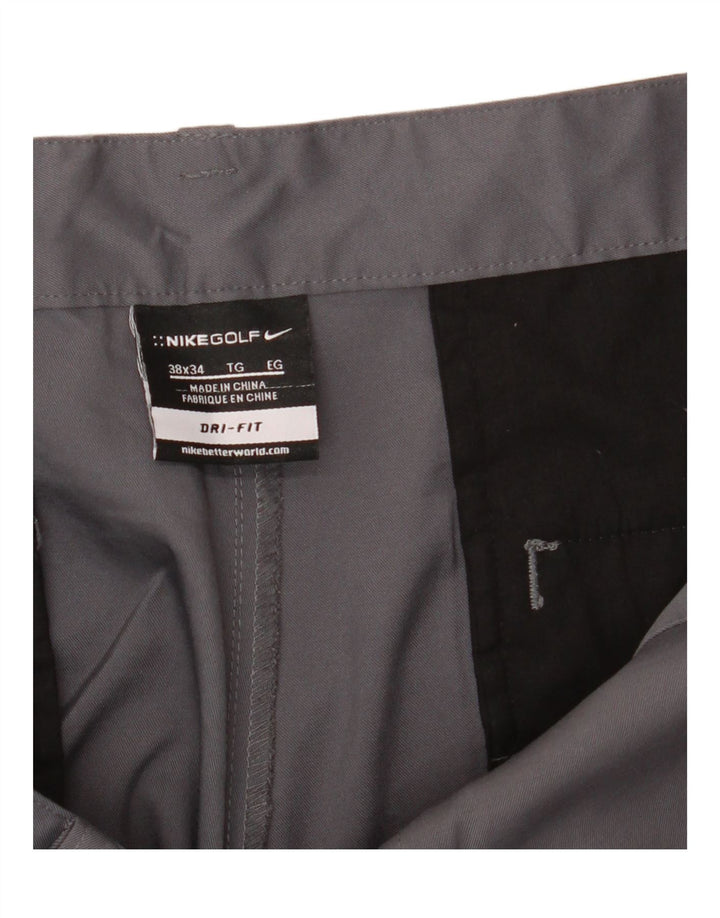 NIKE Mens Dri Fit Straight Chino Trousers W38 L34 Grey Polyester Vintage Nike and Second-Hand Nike from Messina Hembry 