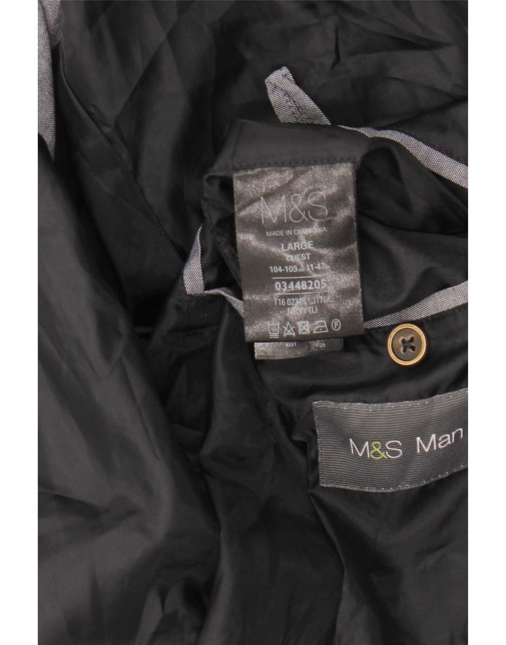 Marks & Spencer Herren Bomberjacke UK 40 Large Marineblau Polyester