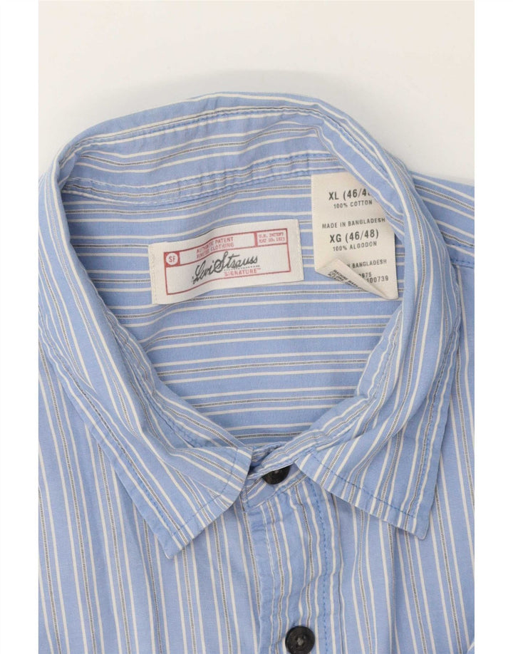 Levi's Herrenhemd XL blau gestreift aus Baumwolle