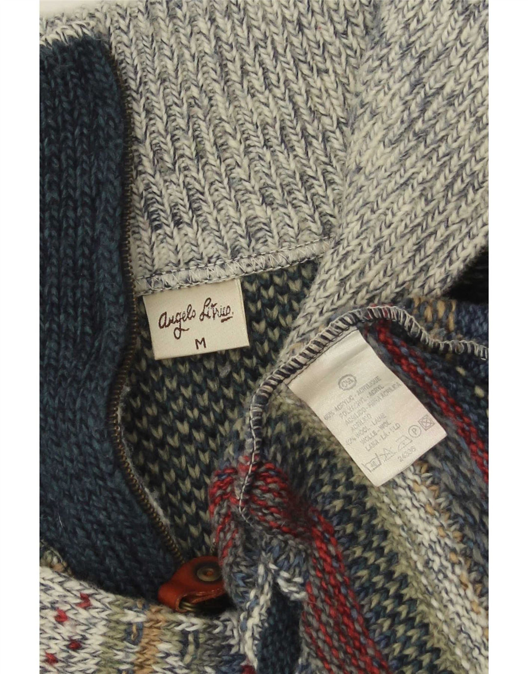 Angelo Litrico Herren-Pullover mit Reißverschluss am Hals, mittelgroß, mehrfarbig gestreift