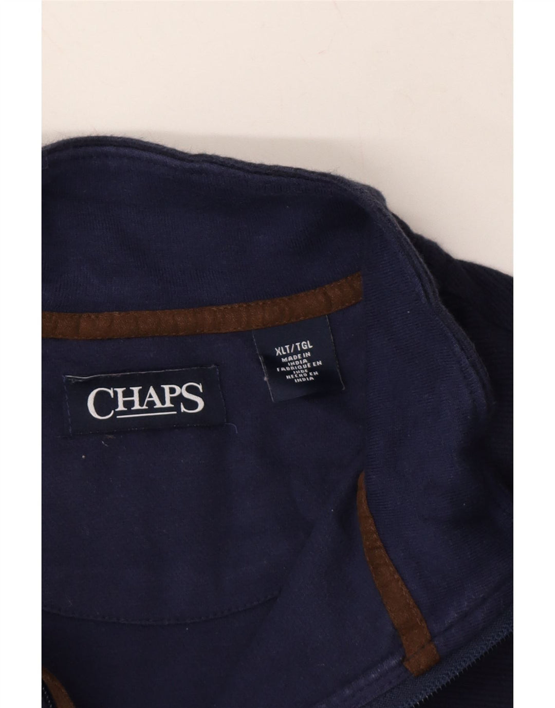 CHAPS Mens Zip Neck Sweatshirt Jumper XL Navy Blue Vintage Chaps and Second-Hand Chaps from Messina Hembry 