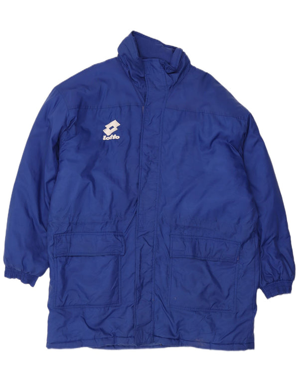 Lotto Mens Graphic Hooded Windbreaker Coat UK 44 2XL Blue Nylon