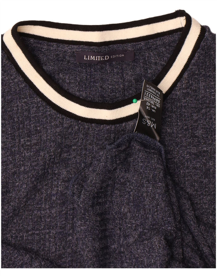 Marks & Spencer Damen T-Shirt Top UK 14 Medium Marineblau meliert