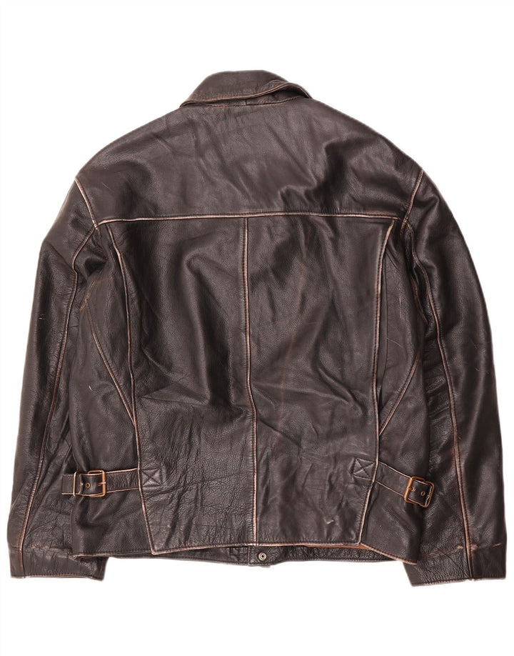 Vintage Herren Lederjacke IT 50 Large Schwarz
