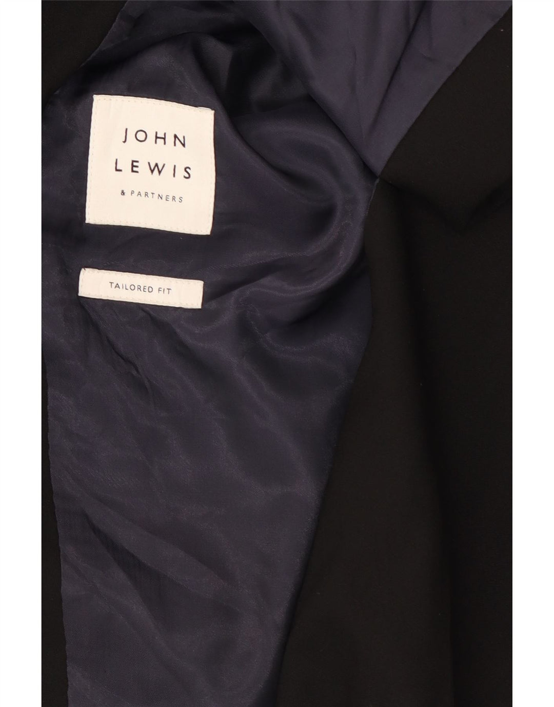 John Lewis Herren-Blazer mit maßgeschneiderter Passform und 2 Knöpfen, UK 44, 2XL, schwarze Wolle