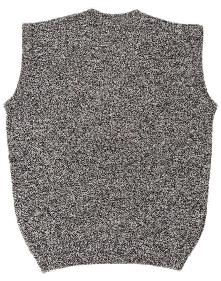Vintage Herren Weste Tank Top Mittelgrau gestreift