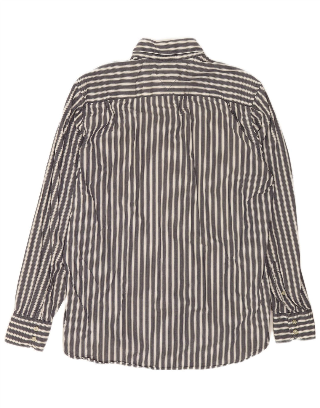 TOMMY HILFIGER Herrenhemd aus mittelgrauer Nadelstreifen-Baumwolle