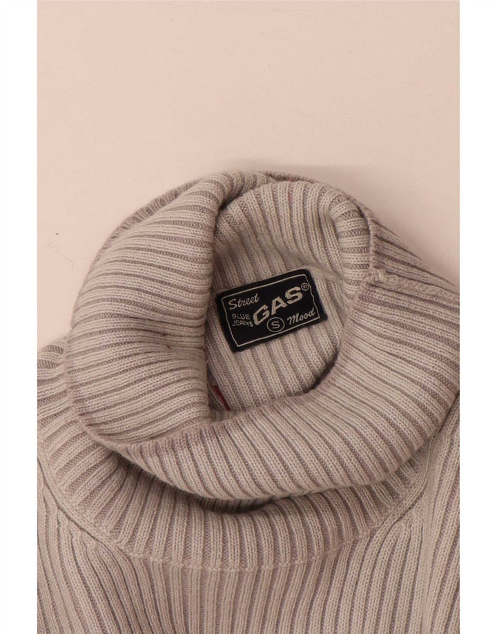 Gas Damen-Pullover mit Rollkragen, Gr. 10, Größe S, graue Wolle