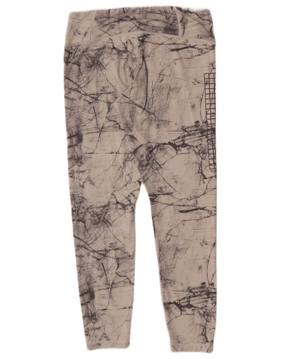 Reebok Damen Crop Abstract Pattern Leggings UK 12/14 Mittelgrau