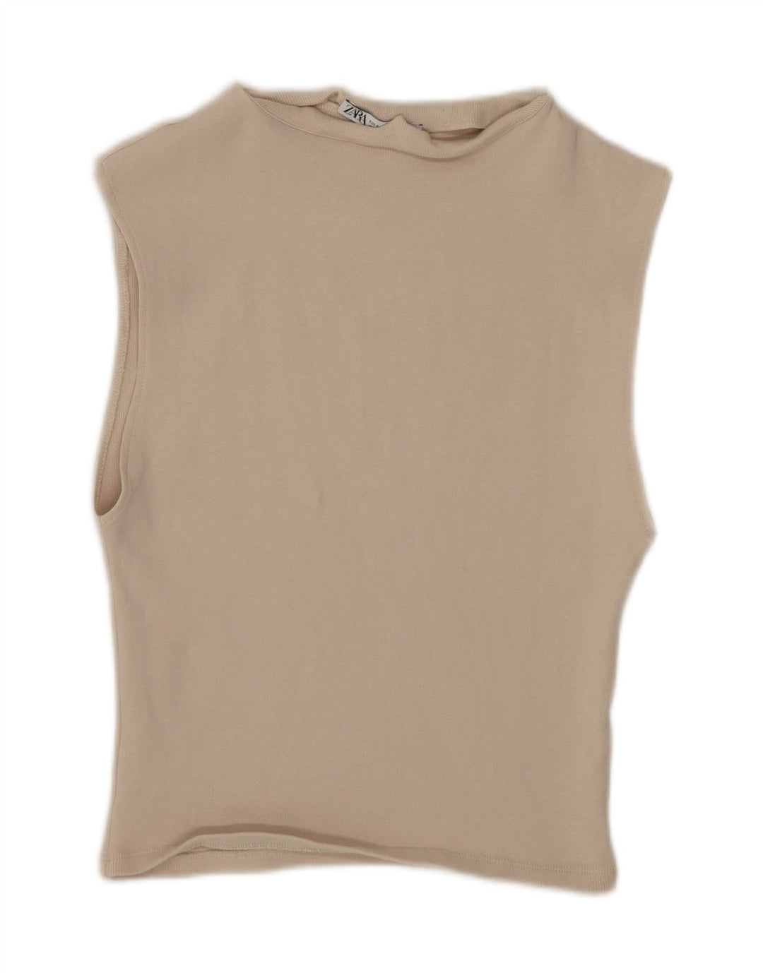 Zara Damen Crop Vest Top UK 14 Large Beige