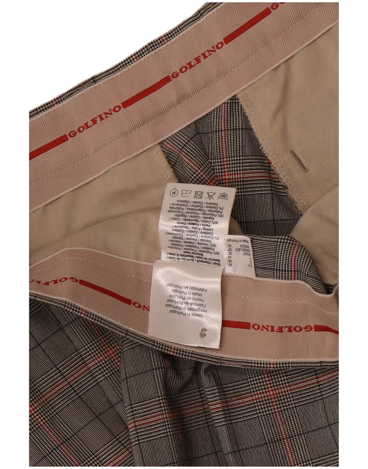 Golfino Herren-Anzughose, gerade, W34, L31, grau kariertes Polyester